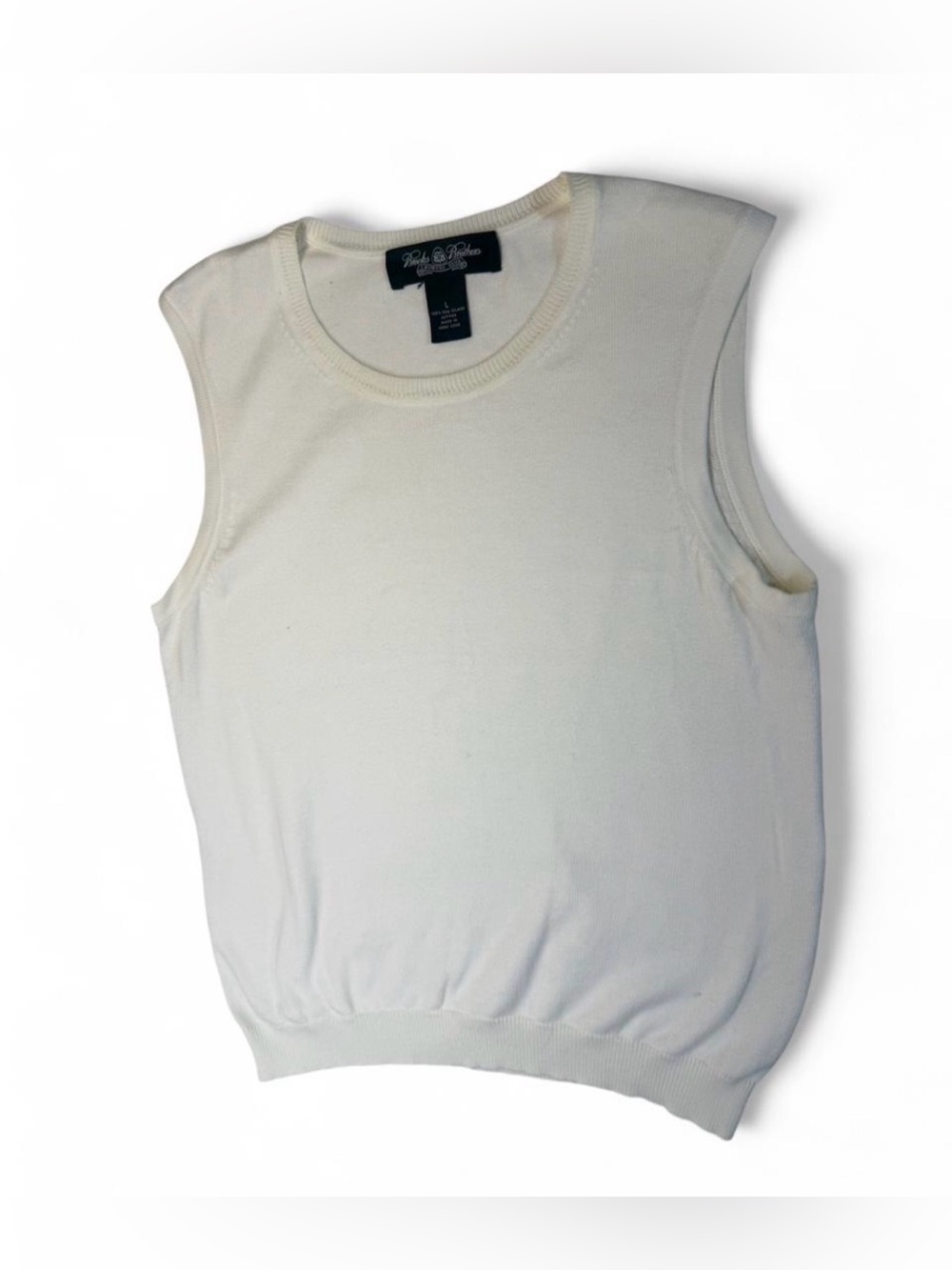 Brooks Brothers white cotton vest
